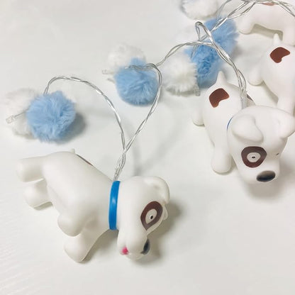 1.65M Cute Animal Bichon Frise Shape 10 Led Fairy Lights Painted Dog String Lights USB Powered for Halloween Christmas Thanksgiving Home Party Children Kids Bedroom Decoration (Bichon Frise)