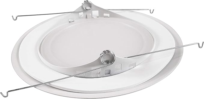 NICOR Lighting 6 inch White Lexan Flat Albalite Shower Trim with Plastic Trim Ring and Albalite Lens (17575)