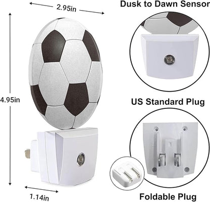 American Football Night Light Popular Sports Play Soccer Ball LED Dusk to Dawn Plug-in Nightlight Auto Sensor for Bedroom Bathroom Hallway Living Room