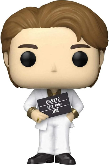 BTS Jin #280 Facsimile Signed Reprint Laser Autographed Funko POP! Rocks Figurine with Protector Case