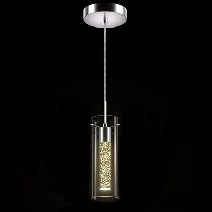 1 Pack Pendant Ceiling Light Fixture, Pendant Lights for Kitchen Island Crystal Pendant Light, 1-Light Integrated Kitchen Hanging Light Fixture Modern Island Light with Bubble Glass