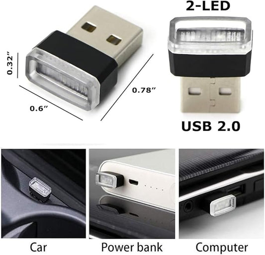 iJDMTOY Brilliant Red USB Plug-in Miniature/Nano LED Car Interior Ambient Accent Lighting Kit