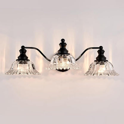 XIEDUN Farmhouse Vanity Lights for Bathroom Light Fixtures Black Vanity Lights 3 Light Bathroom Light Fixtures