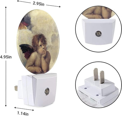 EKOBLA Angel Plug-in Night Light, Angel Wings & Cherubs LED Nightlight with Dusk to Dawn Sensor, 0.5W Sleep Friendly for Gifts
