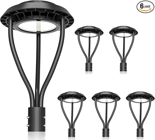 KUKUPPO 6Pack 80W LED Post Top Light 80W/64W/48W Wattage Selectable ETL Listed 11200Lm LED Post Pole Top Light Dusk to Dawn IP65 Waterproof for Outdoor Commercial Pole Light Fixture AC100-277V