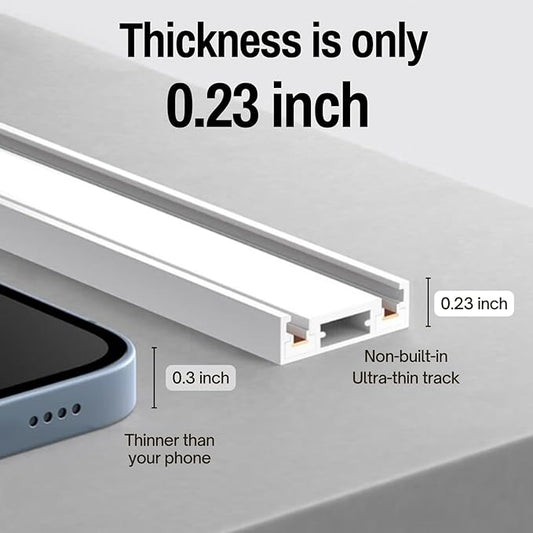 6.6FT Track Lighting with 3 x 4000K Floodlights Kit, Ultra-Thin Magnetic Track Lighting Rails Non-Build-in Design for Ceiling