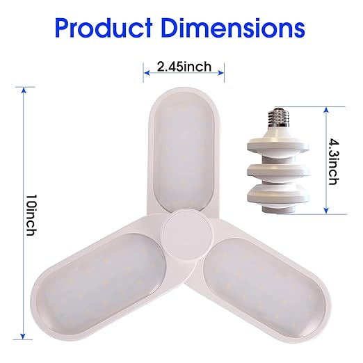 Energetic LED Garage Ceiling Light, Screw in Light for Workshop, Basement, ETL, 3 Pack