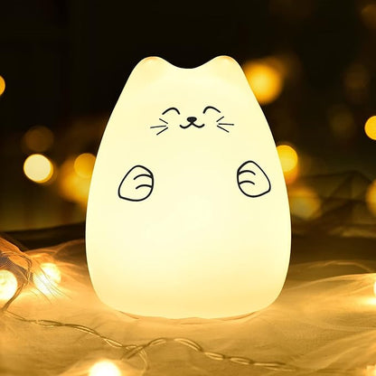 Cute Kawaii Kids Night Lights for Room Decor - Cat Lamp for Kids Bedroom Nursery, Best Christmas Birthday Gifts for Women Wife Teen Girls.