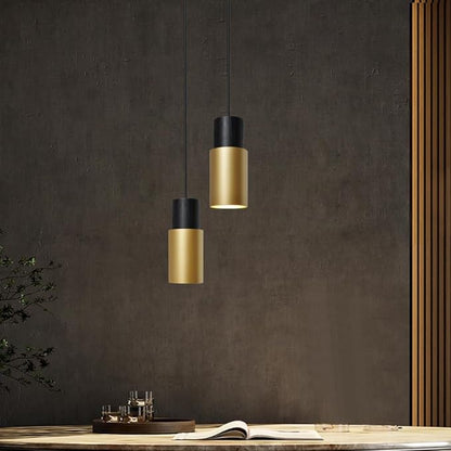 DUHU Gold Pendant Light,Modern Black Kitchen Island Light,Vintage Wood Hanging Lamp,Height Adjustable,Pendant Light Fixture for Nightstand Bedroom,Dining Room,Office,Cafe,Bars Light,E26,1pack