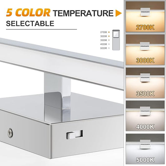 NIORSUN 23.6 inch Chrome Bathroom Vanity Light,14W 5CCT Dimmable LED Bathroom Lighting Fixtures Over Mirror, Modern Vanity Lights for Bathrooms Restroom Mirror- ETL Certified