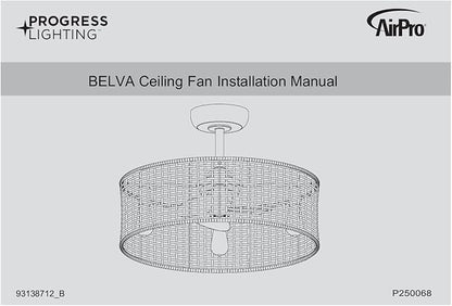 Progress Lighting P250068-151-WB LED Ceiling Fan from Belva Collection 25.25 inches
