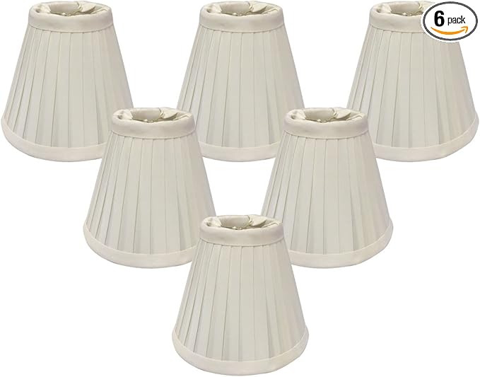 Royal Designs, Inc. CS-841WH-6 Pleated Empire Chandelier Shade, 3 x 6 x 5, White, 6-Pack
