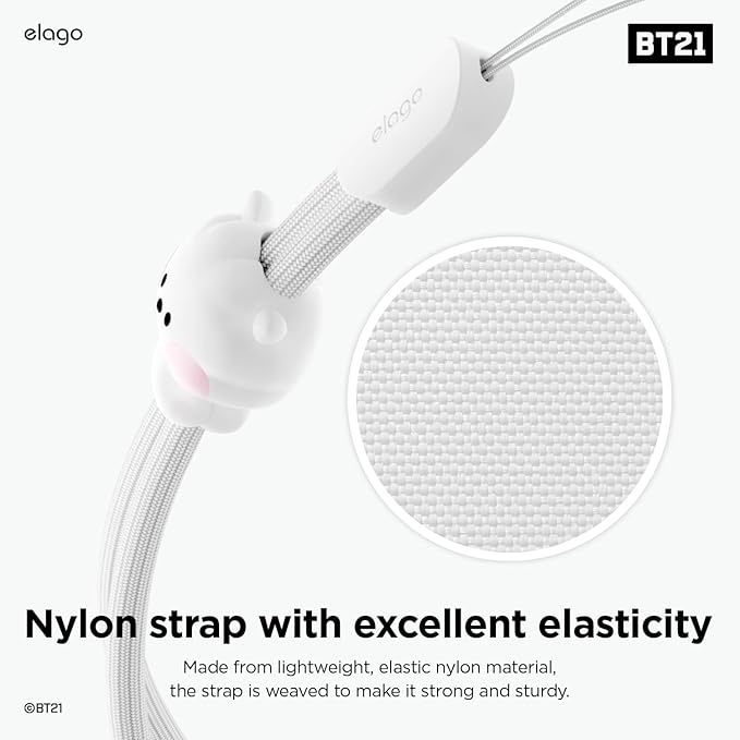 elago | LINE FRIENDS BT21 [OFFICIAL MERCHANDISE] Lanyard Wrist Strap, phone charm, keychain, Anti drop, Adjustable Button