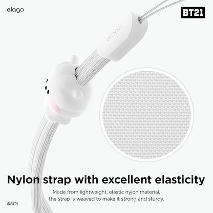 elago | LINE FRIENDS BT21 [OFFICIAL MERCHANDISE] Lanyard Wrist Strap, phone charm, keychain, Anti drop, Adjustable Button