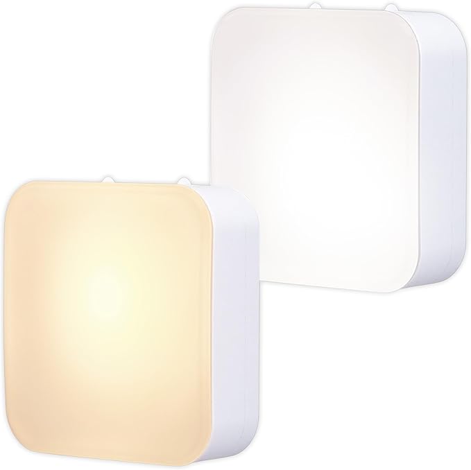 Lights by Night Dimmable LED Night Light, Plug-in, Dusk to Dawn Sensor, Adjustable, Compact, 4 Settings, Ambient Lighting, for Kids or Adults, Bedroom, Bathroom, Nursery, Hallway, 2 Pack, 82179
