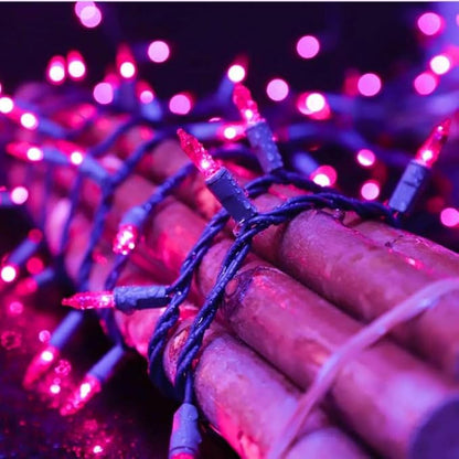 LAMPHOME Purple Halloween Lights Indoor Outdoor, 19.6ft 100 Count Christmas String Lights Plug in for Christmas Tree, Bedroom Garden Party Xmas Decorations