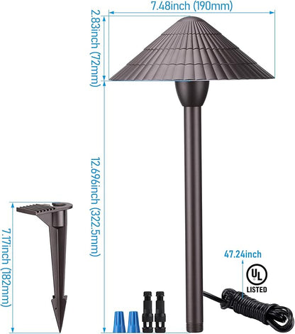 LEONLITE 5CCT LED Low Voltage Landscape Lights, 3W Cast-Aluminum 12-24V Pathway Lights, 1800K-5000K IP65 Path Lights, ETL Listed Landscape Lighting Wired for Yard Lawn, Oil Rubbed Bronze, Pack of 4