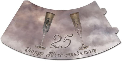 Royal Designs Vellum Tea Light Paper Wine Glass Lampshade, Silver Anniversary, Set of 20 (TLS-1007A-20)