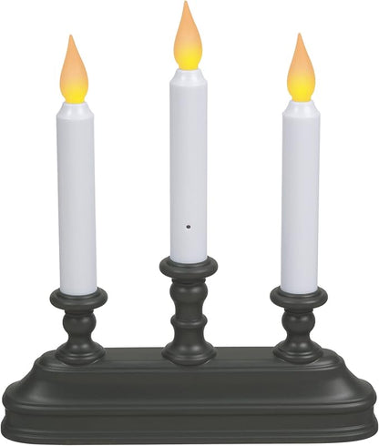 Xodus Innovations FPC1330A-3 Battery Operated 10" Window Candles with Tilt to Change Flame Color and Dusk to Dawn Light Sensor 3 Candelabra Base (Pack of 3), Black/Aged Bronze