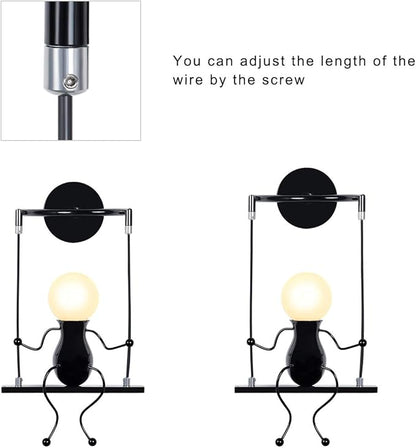 Kawell Humanoid Wall Light Fixtures Modern Wall Lamp Creative Wall Sconce Light Art Deco Max 60W E26 Base for Children Room Bedroom Bedside Living Room Stairs Hallway Restaurant Kitchen