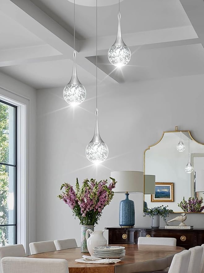 Flashing God 3 Light Bubble Dimmable Crystal Chandelier Chromed Finished Ceiling Hanging Lights Over Table Foyer Entrance Chandeliers
