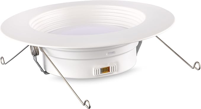 TCP LEDDR56BVCCT5 5/6 Inch LED Beveled Downlight - 50,000 Hour Life, Selectable CCT 27K-50K, 1400 Lumens, 14W, TRIAC Dimmable, E26 Adapter, UL Approved for Damp Locations, Easy Install Ceiling Light