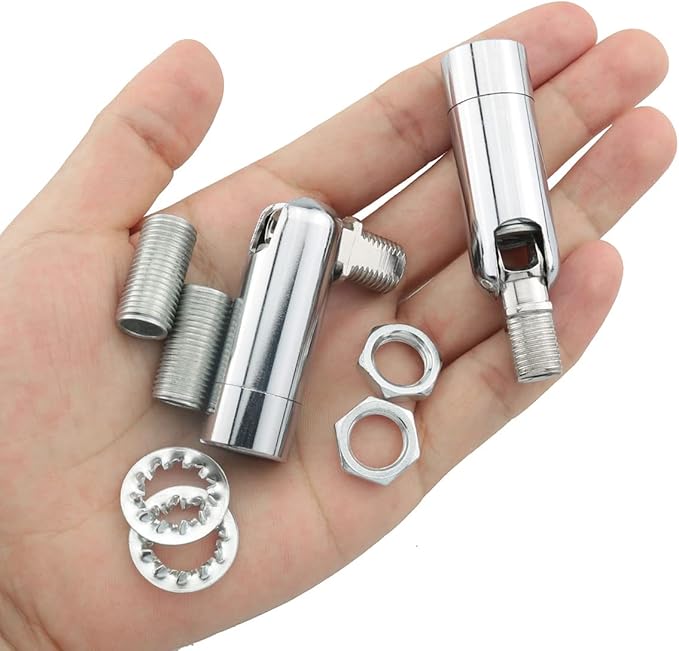 2PCS Silver Sloped Ceiling Adapters for Pendant Light, Chandelier & Track Suspension