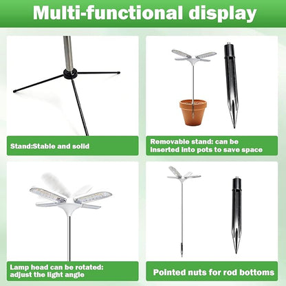 Grow Lights for Indoor Plants, 240 LEDs Full Spectrum, 15-67 Inches Height Adjustable, 3/9/12H Auto Timer ＆ 4 Dimmable Brightness for Large and Small Plants