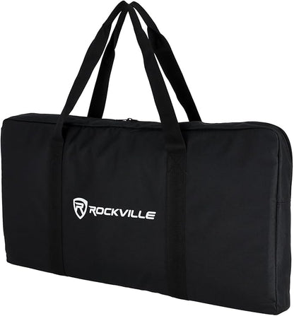 Rockville BAG for 4x SABER STANDS, Compact Carry Bag, Foam Padding, Water-Resistant Nylon, 4 Internal Pockets, for DJs and Event Lighting