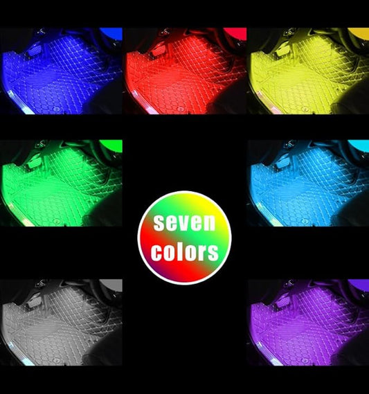 Car Interior LED Lights,Car Accessories, Automotive Ambient Neon Light Kit with USB Port, Gifts for Men and Women, 4 in 1 Decoration Lights for Car, Garden, Home, Party (RGB Colorful)