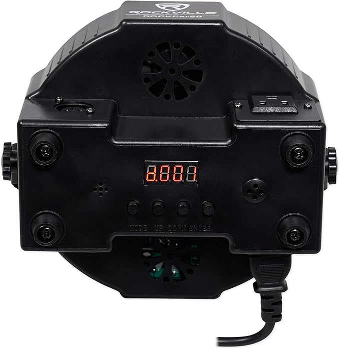 Rockville RockPAR50 24W LED RGB Par Can Wash Light with DMX, Sound-Activated Mode, Power Daisy-Chain, Dual Bracket for DJs and Club Lighting