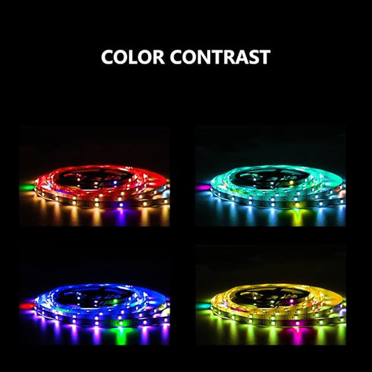 WS2812b LED Strip Ket Individually Addressable LED Strip 9.8FT 30Pixels/m,Smart LED Lights,Bluetooth APP Remote Control Music Sync, USB 5V for Room Home TV Party Decoration