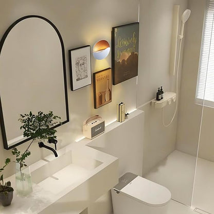 Kawell Modern Creative 12W LED Wall Sconce Waterproof Wall Light Indoor Outdoor Wall Lamp Sunrise Effect Art Deco for Bedroom Living Room Bathroom Cafe Lounge Corridor Stairs,White 3000K