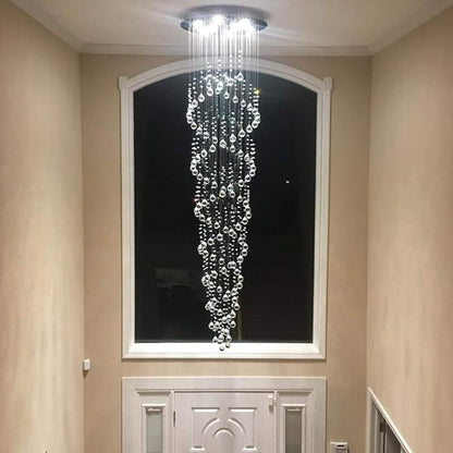 98-Inch Crystal Chandelier for High Ceilings, Suitable for Foyers, Stairs, Living Rooms with the Celing Height 18ft-21ft, Video Availablle for Easy&Quick Installation