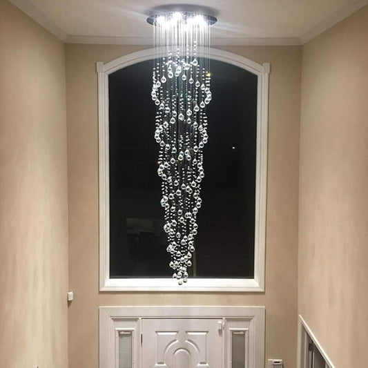98-Inch Crystal Chandelier for High Ceilings, Suitable for Foyers, Stairs, Living Rooms with the Celing Height 18ft-21ft, Video Availablle for Easy&Quick Installation