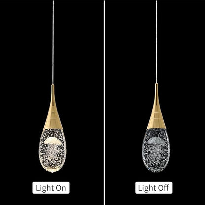 JoollySun Mini Crystal Pendant Light: Modern Dimmable 3-Color(3000k-6000k) LED Pendant for Kitchen Island Bathroom - Polished Gold