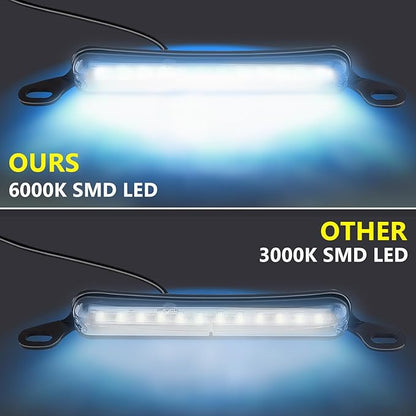 LED License Plate Lights 12 V DC Universal License Plate Light, Waterproof Tag Lamp Assembly Replacement LED Plate Light for Car Trailer UTV ATV Truck RV Boat