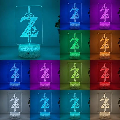 3D Night Light, 16 Color Changing Cartoon USB Desk Lamp, Crest of Hyrule Illusion Lighting with Remote Control for Home Decor Gift for Kids. (1)