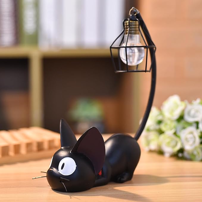 Resin Cat Lamp Creative Cartoon Ornament Night Light for Bedroom, Study, Living Room