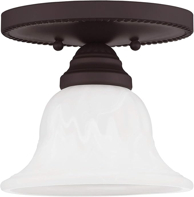 Livex Lighting 1530-07 Edgemont 1-Light Ceiling Mount, Bronze