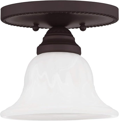 Livex Lighting 1530-07 Edgemont 1-Light Ceiling Mount, Bronze