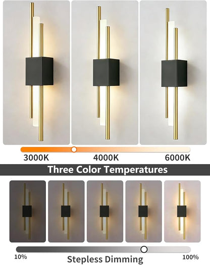 2 Pcs USB Rechargeable Wall Sconces, Wireless Cordless Wall Lamp with Dimmable Timer, No Wiring Needed Mounted Wall Light, Modern Decor Wall Sconce for Living Room, Bedroom, Study, Bathroom, Corridor