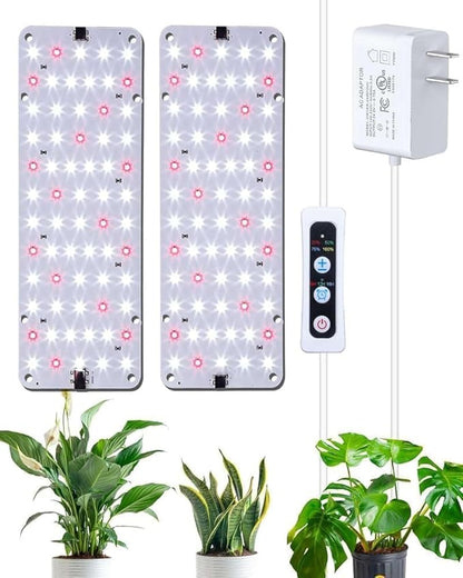 Panel Grow Light for Indoor Plants, 20W Ultra-Thin Full Spectrum LED Grow Light for Shelf & Cabinet, Dimmable with 6/12/16H Timer, Cold White, 1-Pack