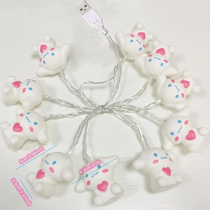 1.65M Cute Animal Dog Shape 10 Led Fairy Lights Heart Dog String Lights USB Powered for Halloween Christmas Thanksgiving Home Party Children Kids Bedroom Decoration (Heart Dog)