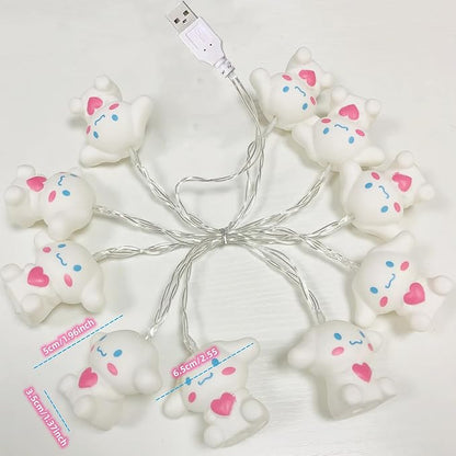 1.65M Cute Animal Dog Shape 10 Led Fairy Lights Heart Dog String Lights USB Powered for Halloween Christmas Thanksgiving Home Party Children Kids Bedroom Decoration (Heart Dog)
