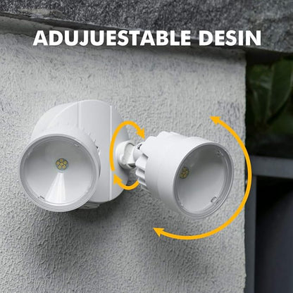 LUTEC P6221W 2000 Lumen 18 Watt 28 LED Dual-Head Flood Light Outdoor, Waterproof Exterior Security Wall Light for Patio, Garden,Yard-White