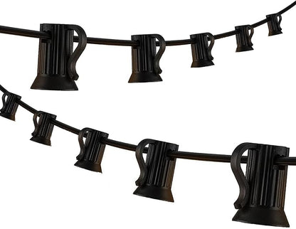 C7 Black Light String 50FT with E12 Christmas Light Sockets, 12" Spacing, C7 Outdoor Christmas Stringer Set String Lights for Wedding Patio Event Lighting Decor