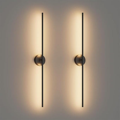 Modern Wall Sconces Set of Two 3000K 40In Hardwired Black Bathroom Sconce Vanity Light Bar 360° Rotate Warm Light for Bedroom Bathroom
