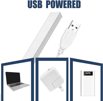 DWEPTU 2Pack LED Under Cabinet Light LED Light Bar with USB Powered Under Cabinet Lights for Closet Light Bar Under Counter Lighting Work Tables Student Dormitory (Include AC Plug)