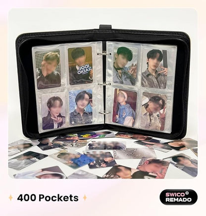 Cute Photocard Binder 400 Pockets Photocard Holder Book with Sleeves Photo Album for Lomo Cards